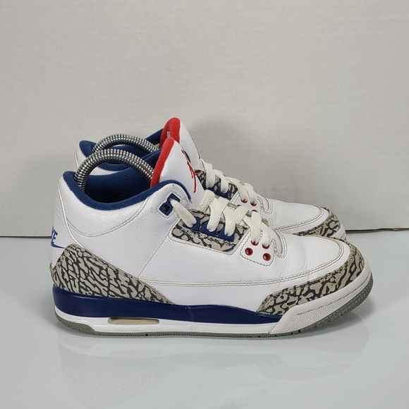 “True Blue” Air Jordan 3 Retro Sz 5.5Y 7W F2 - Picture 4 of 7